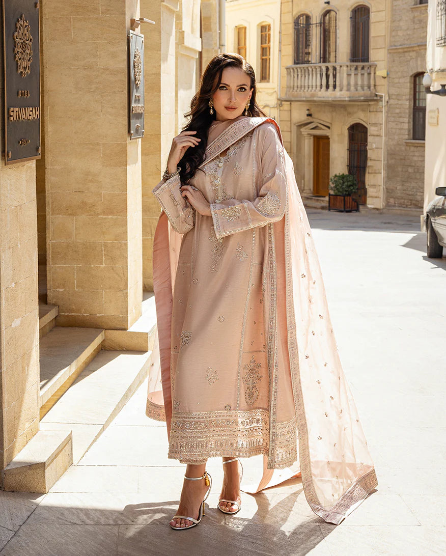 FABRIC: KOREAN RAW SILK COLOR: ROSE BEIGE