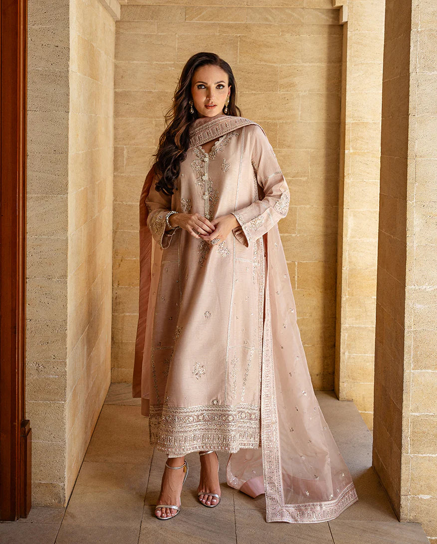 FABRIC: KOREAN RAW SILK COLOR: ROSE BEIGE