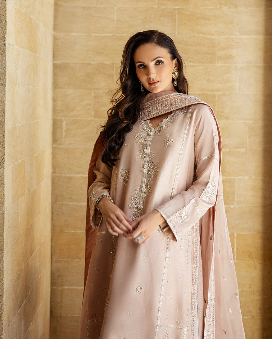 FABRIC: KOREAN RAW SILK COLOR: ROSE BEIGE