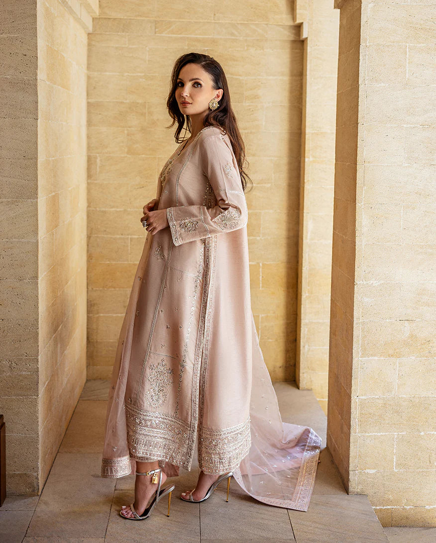 FABRIC: KOREAN RAW SILK COLOR: ROSE BEIGE