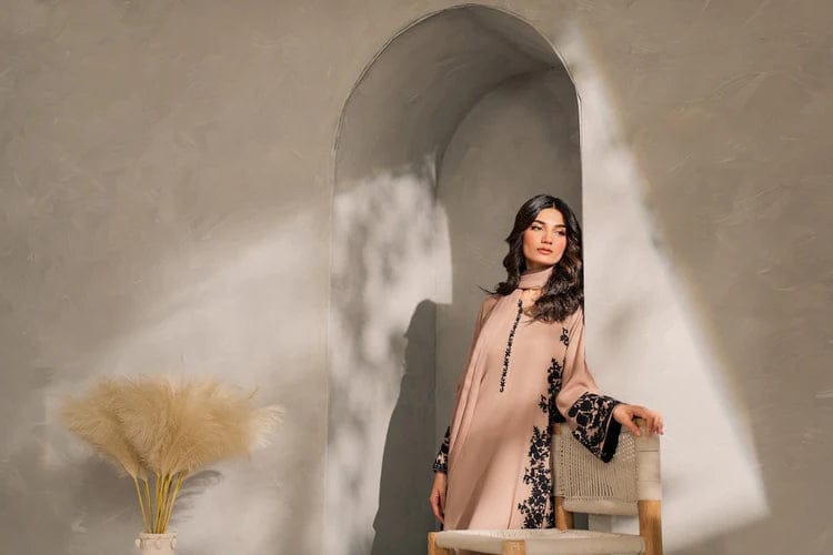 -3PC DHANAK EMBROIDERED SHIRT WITH TYE&DYED CHIFFON DUPATTA AND TROUSER