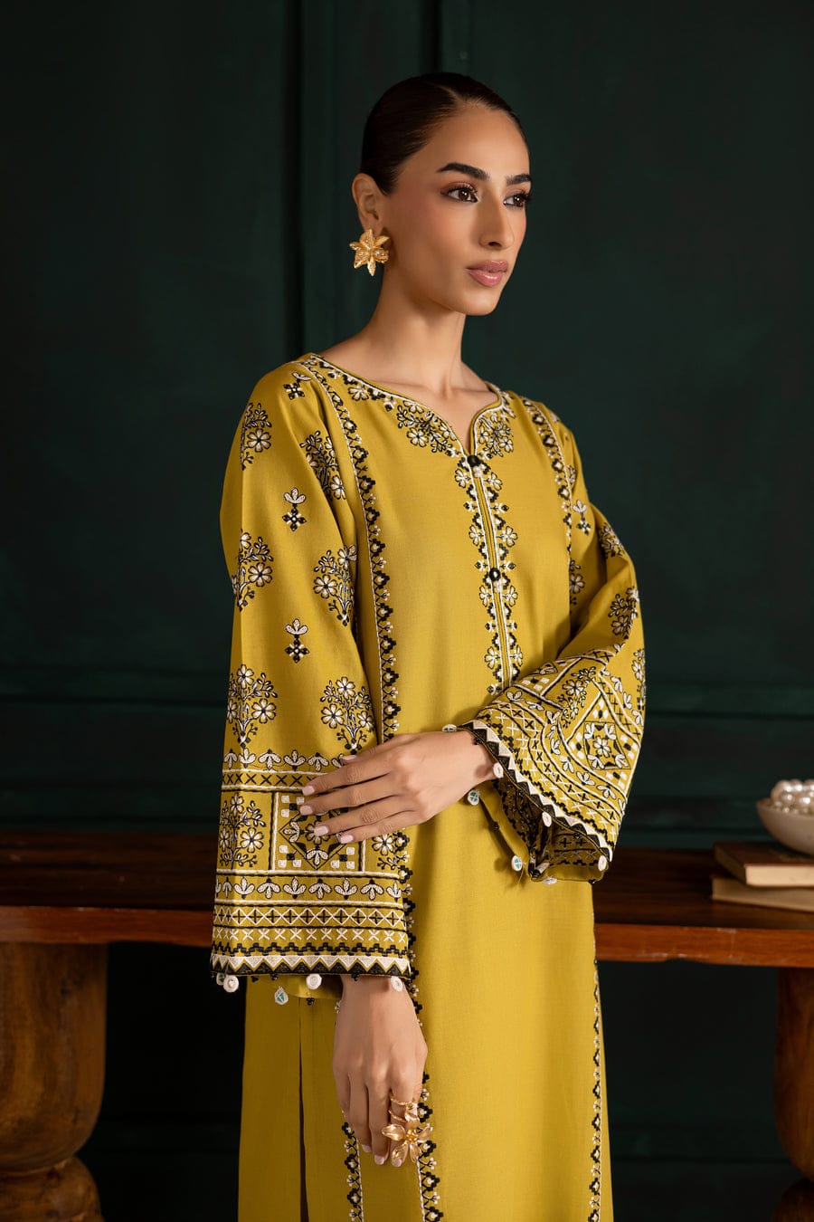 Premium Khaddar 2-Piece Embroidered Outfit