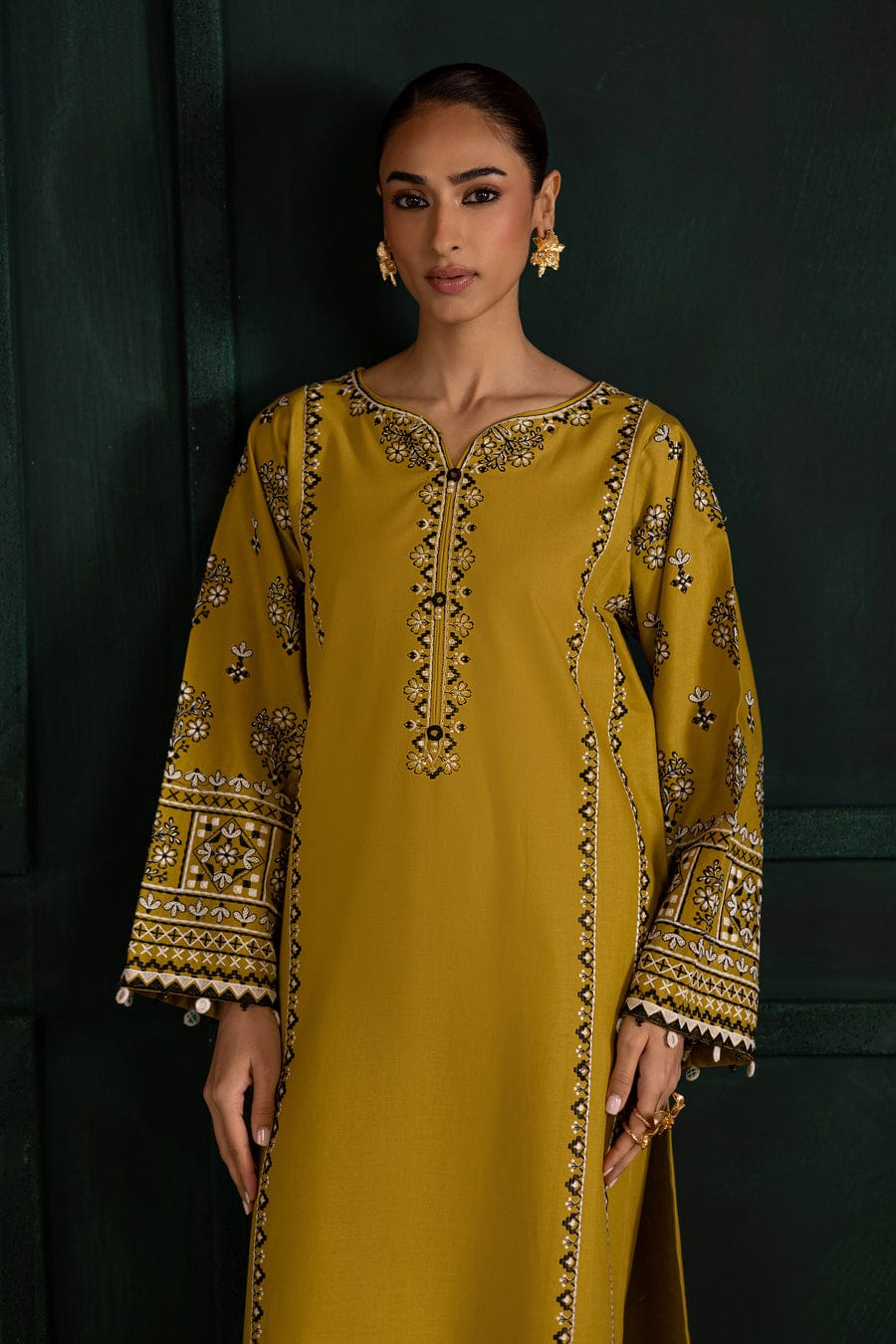 Premium Khaddar 2-Piece Embroidered Outfit