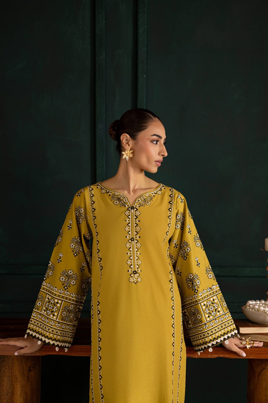 Premium Khaddar 2-Piece Embroidered Outfit