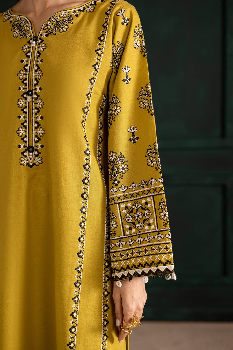 Premium Khaddar 2-Piece Embroidered Outfit