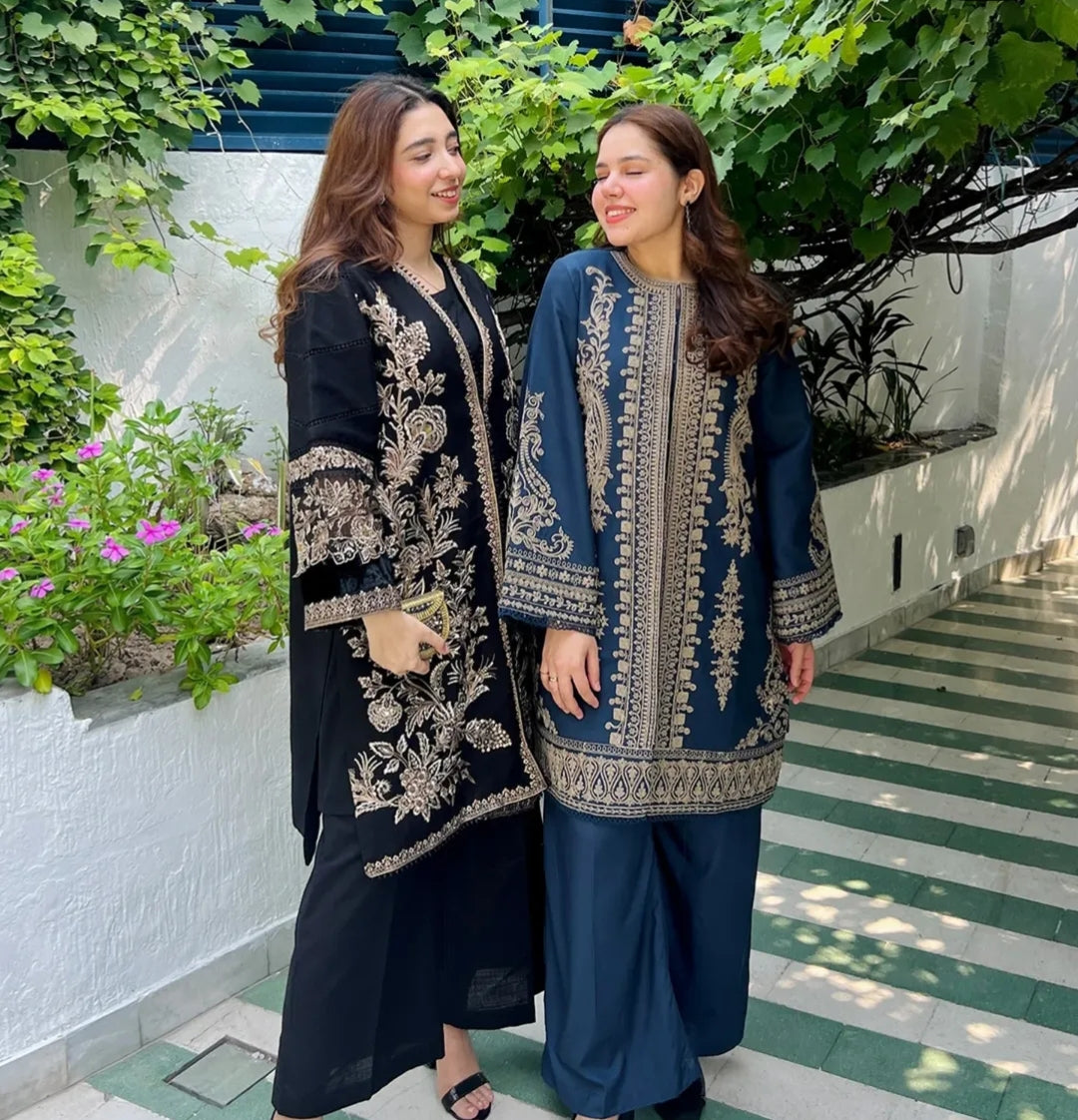 2 Piece Embroidered Khaddar Suit
