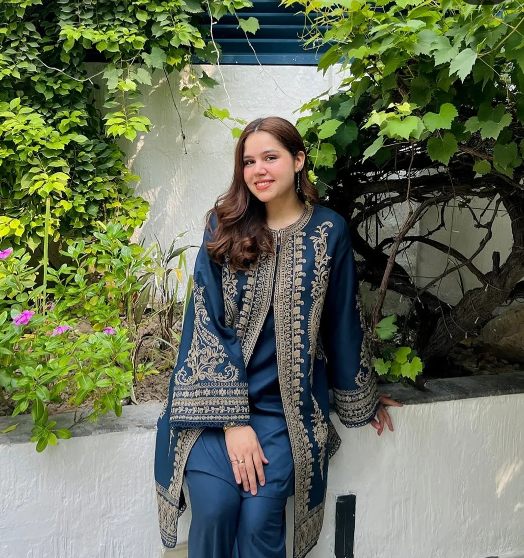 2 Piece Embroidered Khaddar Suit