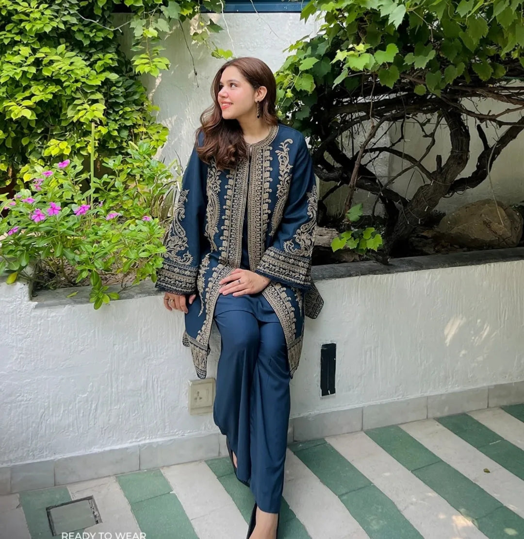 2 Piece Embroidered Khaddar Suit